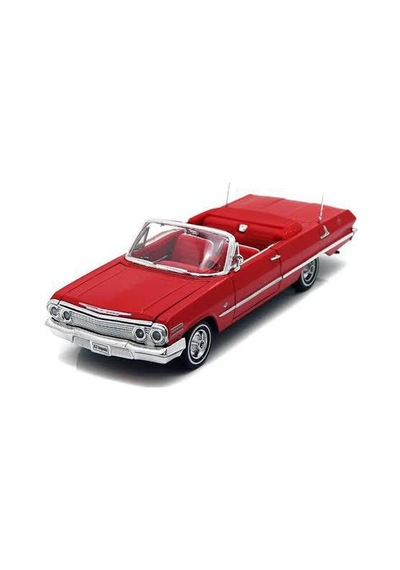 Welly 1:24 Ölçekli Lisanslı Orjinal 1963 Chevrolet Impala Kapıları Açılabilir Model Oyuncak Araba