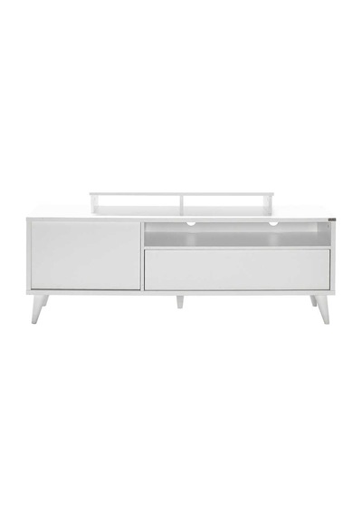 Adoremobilya Retro Wide Kapaklı Çekmeceli Tv Sehpası - Diamond Beyaz