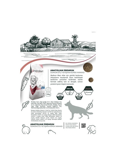 Anatolian Premium Somonlu Yetişkin Köpek Maması 18 KG