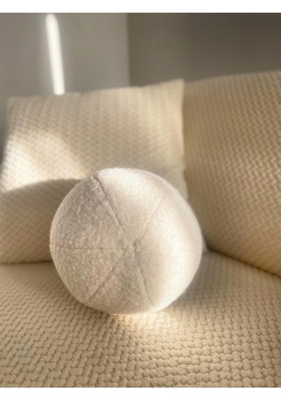 Teddy Dekoratif Peluş Top Yastık Kırmızı/beyaz/kahverengi Beyaz