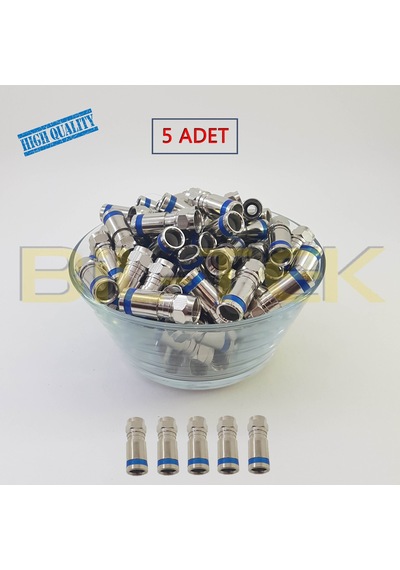 Digitürk Rg6 Sıkmalı F Konnektör - 5 Adet