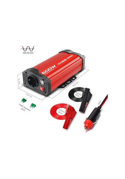 Kbn600 12v/220v 600watt Modifiye Sinüs Dönüştürücü İnvertör Standart