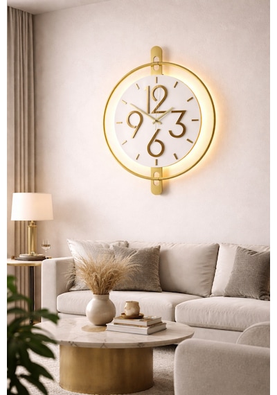 Pey Aksesuar Metal -çelik Gövde -ideal Boy 40x50cm - Metal Ledli Duvar Dekor M46-gold-beyaz-gold Mobilya Ma46-gold-siyah-gold