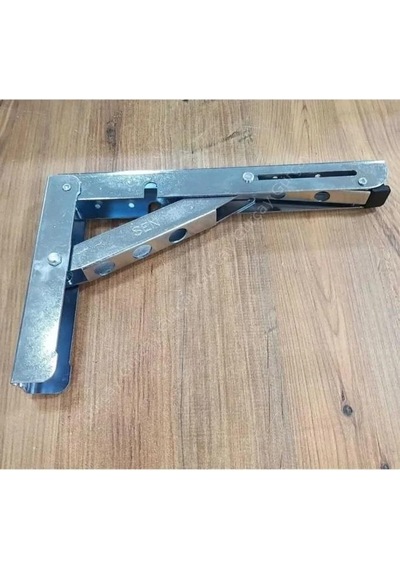Mandallı Katlanabilir Masa Konsolu 1 Çift Çinko 40cm Gri