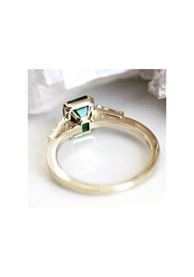 Davos Green Topaz Doğaltaş Pırlanta Evlilik Teklif Yüzüğü Ak-1149