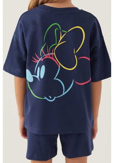 Minnie Mouse Colourful Koyu İndigo Kız Çocuk Şort Takım 5274-42789 İndigo