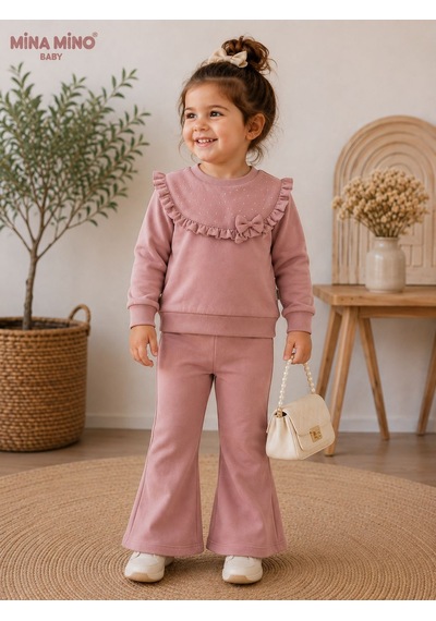 Mina Mino Baby Ön Roba Detaylı Taş Baskılı Kız İkili Takım 2-5 Yaş -ba463101256 - Gül Kurusu Mina Mino Baby Ön Roba Detaylı Taş Baskılı Kız İkili Takım 2-5 Yaş -ba463101256 - Gül Kurusu