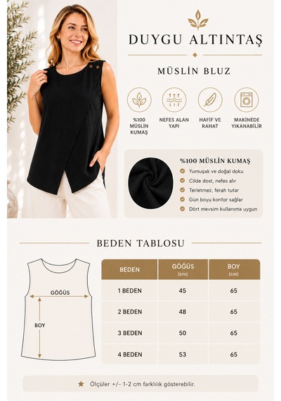 Duygu Altıntaş %100 Müslin Asimetrik Kesim Kolsuz Bluz Hafif, Nefes Alan Yazlık Kadın Bluz Siyah - 891343662 Siyah - 891343662 Siyah Duygu Altıntaş %100 Müslin Asimetrik Kesim Kolsuz Bluz Hafif, Nefes Alan Yazlık Kadın Bluz Siyah - 891343662 Siyah - 891343662 Siyah