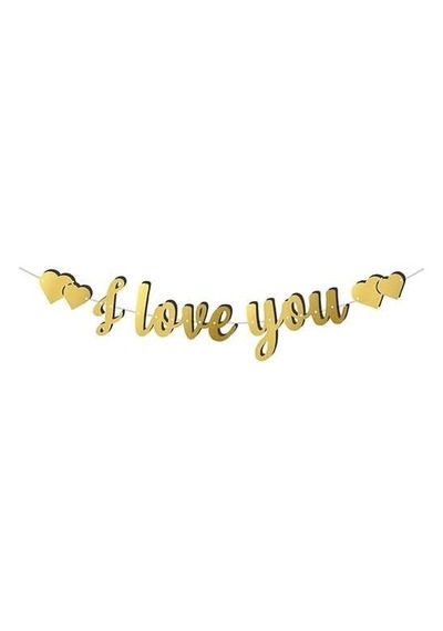 Benim Marifetlerim - Kaligrafi I Love You Altın Uzar Yazı Çok Renkli