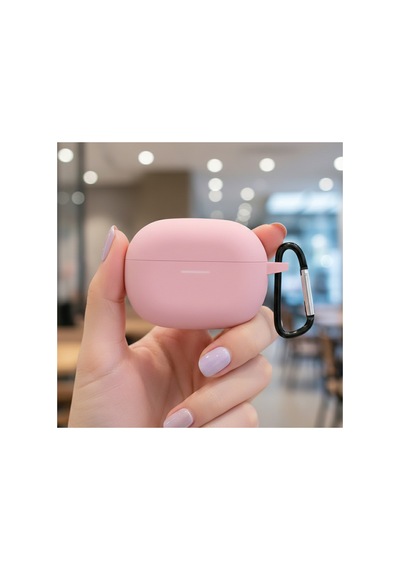Caseonn Xiaomi Redmi Buds 8 Pro Kılıf Askı Aparatlı Mat Silikon Pembe Çok Renkli