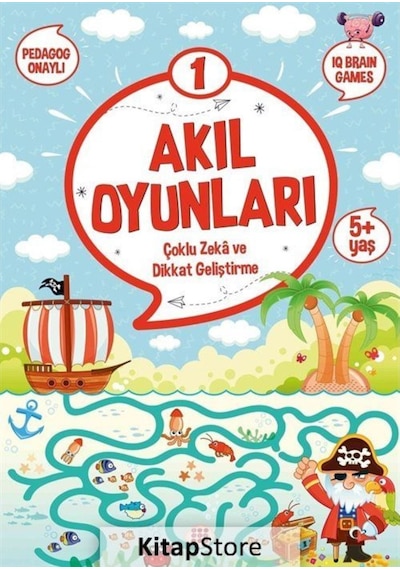 Akıl Oyunları 1 - Çoklu Zeka ve Dikkat Geliştirme 5+ Yaş- Dokuz Yayınları
