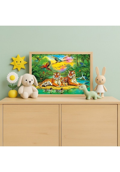 Ks Games 50 Parça Kaplan Ailesi Erkek Çocuk Puzzle/yapboz - 5 Yaş Üzeri - 31756