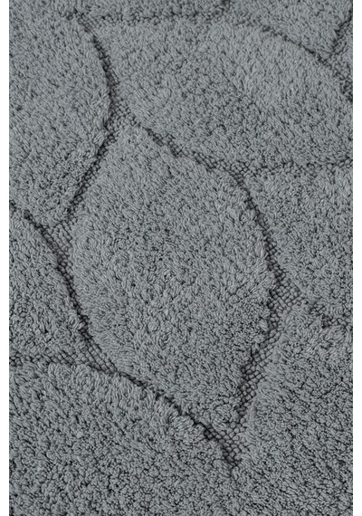 Lilly 2'li Pamuk Banyo Paspas Seti Yumuşak Dokulu Gri Yıkanabilir 60x100 + 60x50cm, Ll006g