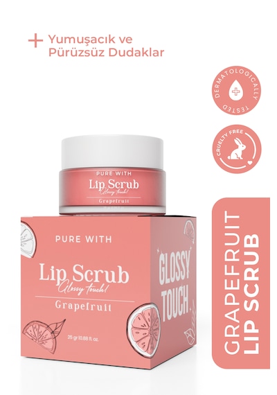 Glossy Touch Dudak Peelingi Greyfurt Aromalı Pürüzsüz Ve Işıltılı Dudak Peelingi 25 Gr