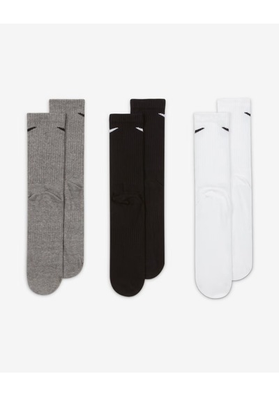 Nike Sx7676-964 Everyday Lightweight Crew Antrenman Çorapları 3 Çift Cok Renklı