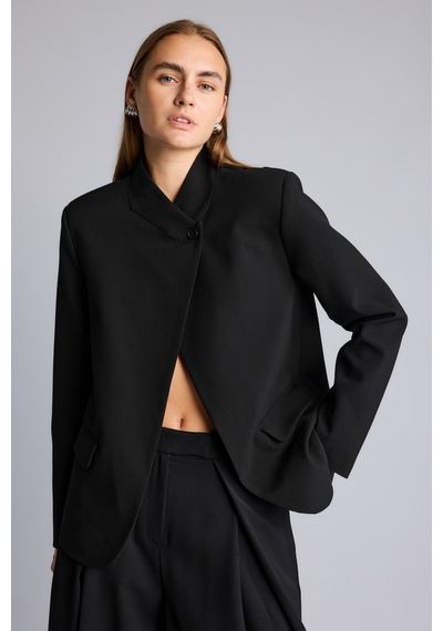 Defacto Oversıze Hakim Yaka Blazer Ceket H1118ax26aubk81 Siyah-bk81