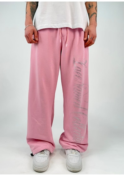 Zaee Nmt Taşlı Baggy Eşofman Altı Pembe