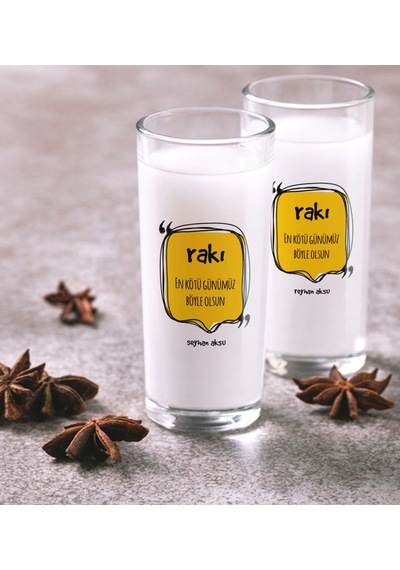Kişiye Özel Renkli Baskılı En Kötü Günümüz Böyle Olsun İkili Rakı