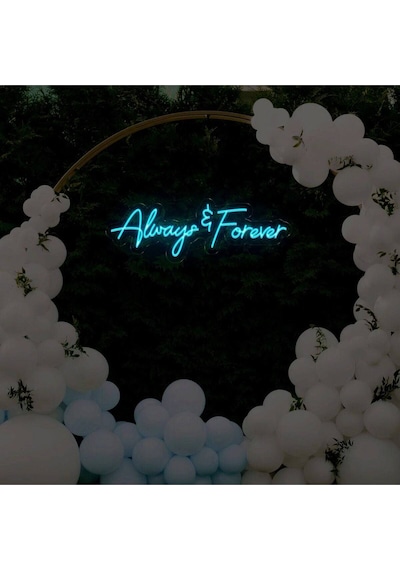 Always & Forever Yazılı Neon Tabela Mavi