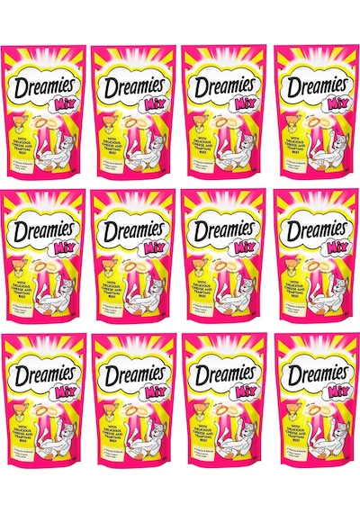 Dreamies Mix Sığır Etli ve Peynirli Kedi Ödül Bisküvisi 12 x 60 G