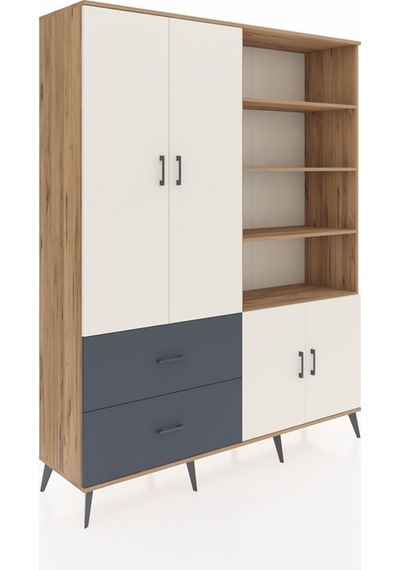 Hyperion Gardrop 7 Raflı 2 Çekmeceli Tek Askılı 176x44x221 Çam-aytaşı/antrasit Aytaşı/antrasit Hyperion Gardrop 7 Raflı 2 Çekmeceli Tek Askılı 176x44x221 Çam-aytaşı/antrasit Aytaşı/antrasit