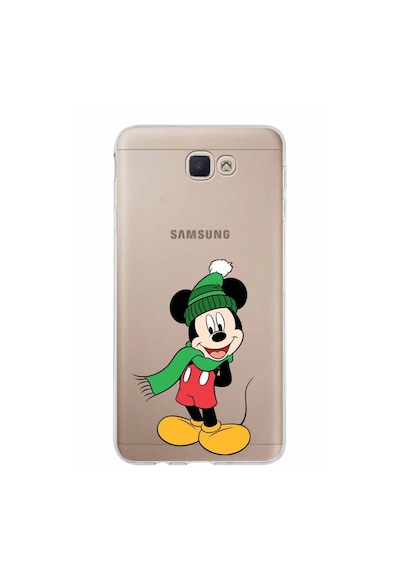 Samsung Galaxy Uyumlu J7 Prime Kapak Mickey Mouse Tasarımlı Şeffaf Silikon Kılıf