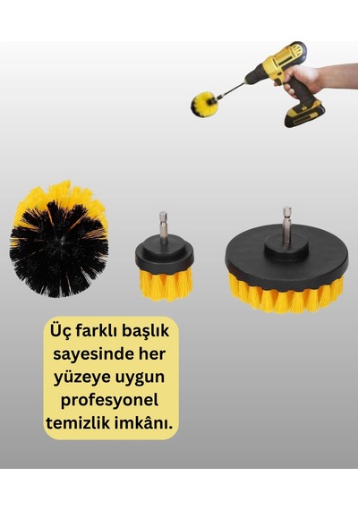 3 Lü Matkap Ucu Fırça Takımı Zorlu Kirler İçin 1