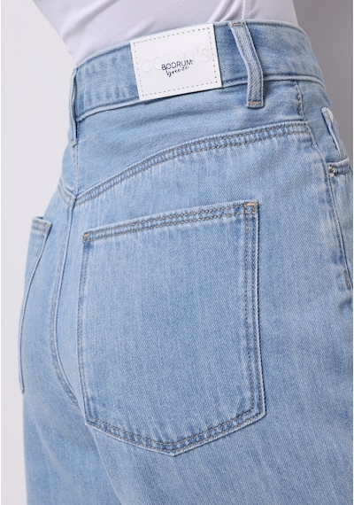 Colin's Colins Loose Fit Yüksel Bel Düz Kadın İndigo Jean Şort Cl1075192 Q1.v1 Dn44391 Denim