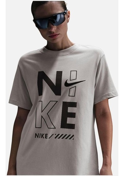 Sportswear Gel Boyfriend Loose Cut Short-sleeve Kadın Tshirt Gri