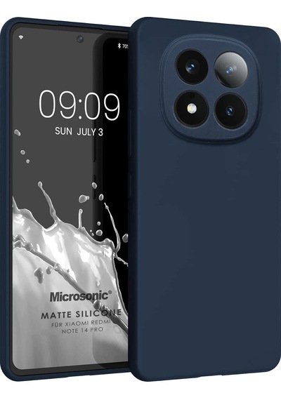 Microsonic Matte Silicone Xiaomi Redmi Note 14 Pro 4g Kılıf Lacivert -