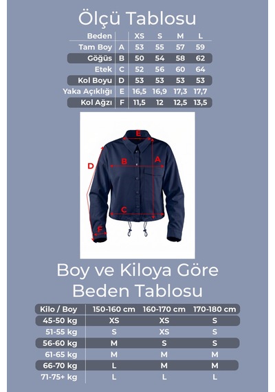 Goffra Kadın Form Çıtçıtlı Gömlek Ayarlanabilir Bel Şık Rahat Kesim Lacivert W201-k0304-02