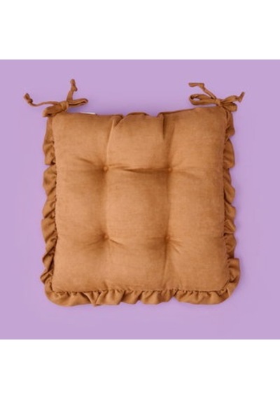 Soft Nora Sandalye Minderi - Açık Kahverengi - 40x40 Cm Çok Renkli