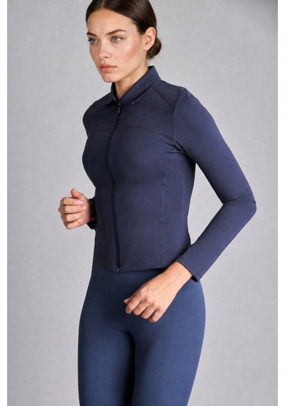 Defacto Slim Fit Gömlek Yaka Fermuarlı Hırka H6015ax26auın277 İndigo-ın277