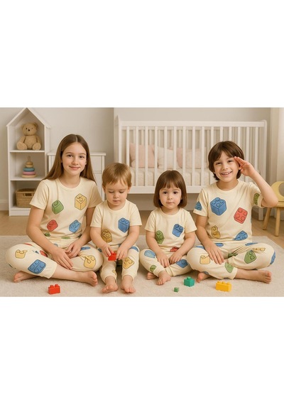 Isobel Kids Lego Desenli Pijama Takım Bej