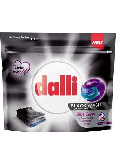 Dalli 3'ü 1 Arada Siyah ve Koyu Renk Çamaşırlar için Tablet Çamaşır Deterjanı 24'lü