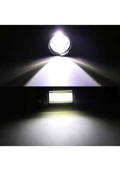 Wuben Wb-017 Zoomlu Şarjlı Cob Led Güçlü El Feneri Siyah
