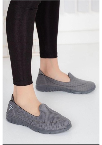 Kadın Ortopedik Hafif Taban Günlük Yürüyüş Ayakkabısı Esnek Rahat Sneaker Gri