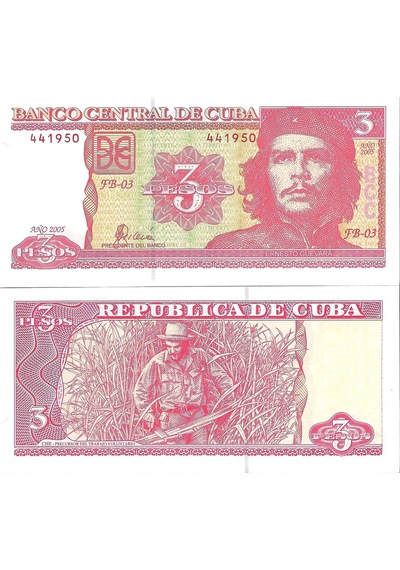 Emir Koleksiyon Küba 2005 Yılı 3 Pesos Yabancı Kağıt Para Çil Unc Koleksiyon Para