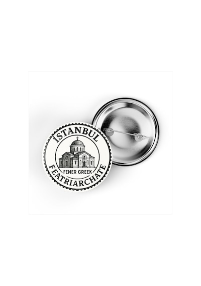 5 Adet İğneli Çanta Rozeti - Fener Rum Patrikhanesi - İstanbul - 44 MM Çok Renkli