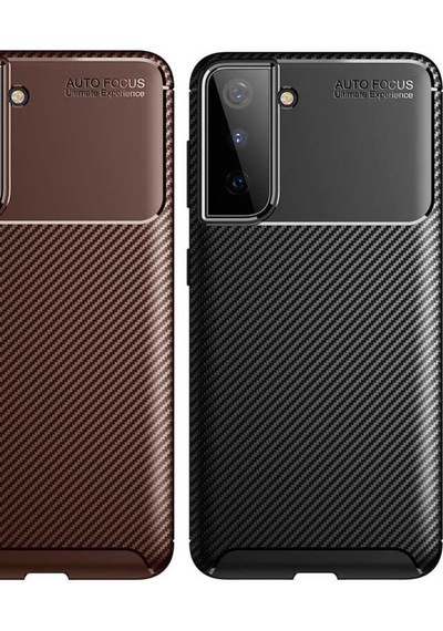 Samsung Uyumlu Galaxy S21 Plus Kılıf Zore Negro Silikon Kapak-Kahvereng