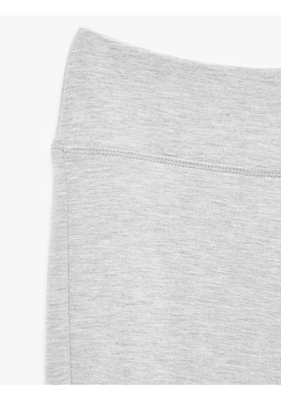 Koton Modal Kumaş Slim Fit İspanyol Paça Yırtmaçlı Tayt Gri 7wak80153ek