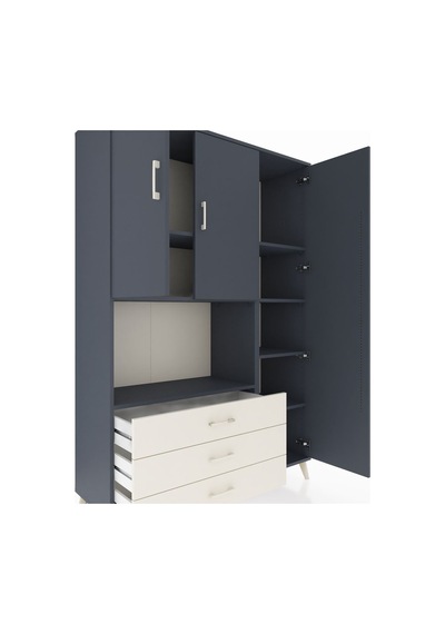 Hyperion Dolap 7 Raflı 3 Çekmeceli 3 Kapaklı 132x44x195 Antrasit-antrasit/aytaşı Antrasıt/aytası Hyperion Dolap 7 Raflı 3 Çekmeceli 3 Kapaklı 132x44x195 Antrasit-antrasit/aytaşı Antrasıt/aytası