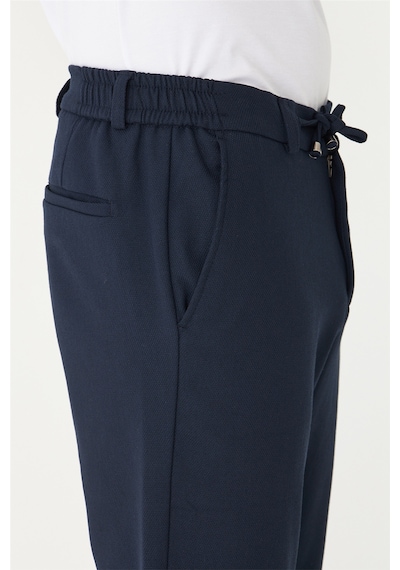 Lacivert Beli Bağcıklı Modern Kesim Jogger Erkek Pantolon Laci