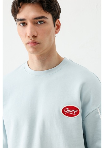 Oversize Baskılı Eşofman Takım V90-21 Bebe Mavi