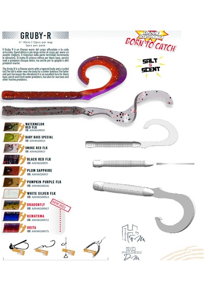 Herakles Gruby R 10 CM Silikon Yem 12'li Paket