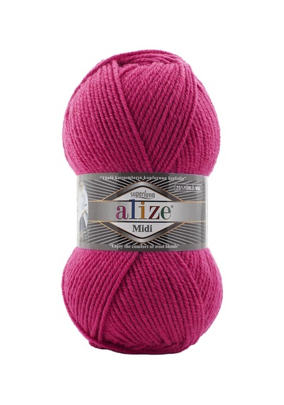 Alize Süperlana Midi El Örgü İpi (5 Li Paket) - 798-Begonvil