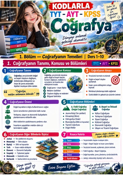 Kodlarla 120 Derste Coğrafya Tyt Ayt Kpss Coğrafya Konu Anlatımı Tamamı Renkli
