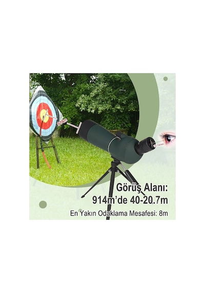 Sv28plus 20-60x60mm Su Geçirmez Av Ve Doğa Gözlem Dürbünü Çok Renkli