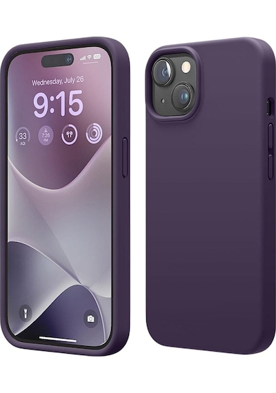 Apple Uyumlu iPhone 15  Silikon Kılıf - Pastel Renk Tonu Esnek Tam Koruma Kapak - Mor