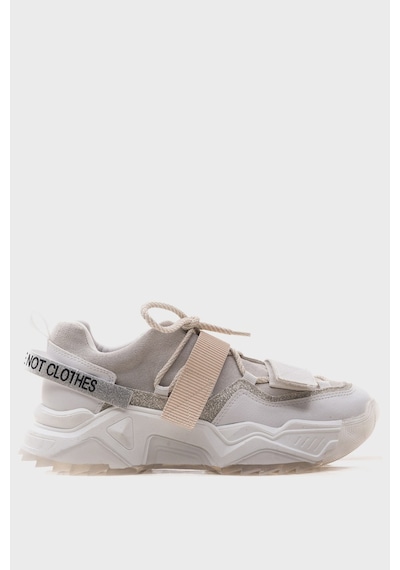 Luvishoes Luvi Shoes Lulen Beyaz Beyaz Rugan Sim Yazılı Cırtlı Kadın Spor Sneakers Beyaz